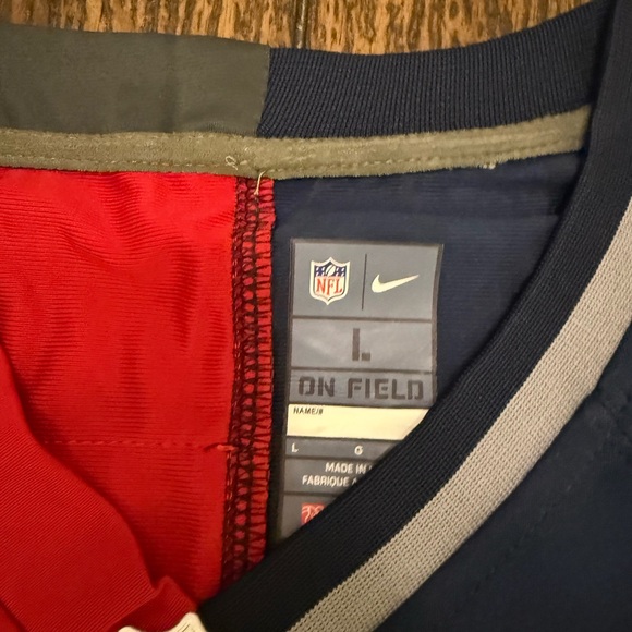Brand New Tom Brady 12 Buccaneers and Patriots Red/Blue Split Jersey with tags L - Picture 3 of 8